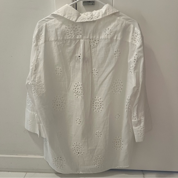 Zara White Embroidered Top- Size XS; New with Tags - Picture 2 of 8